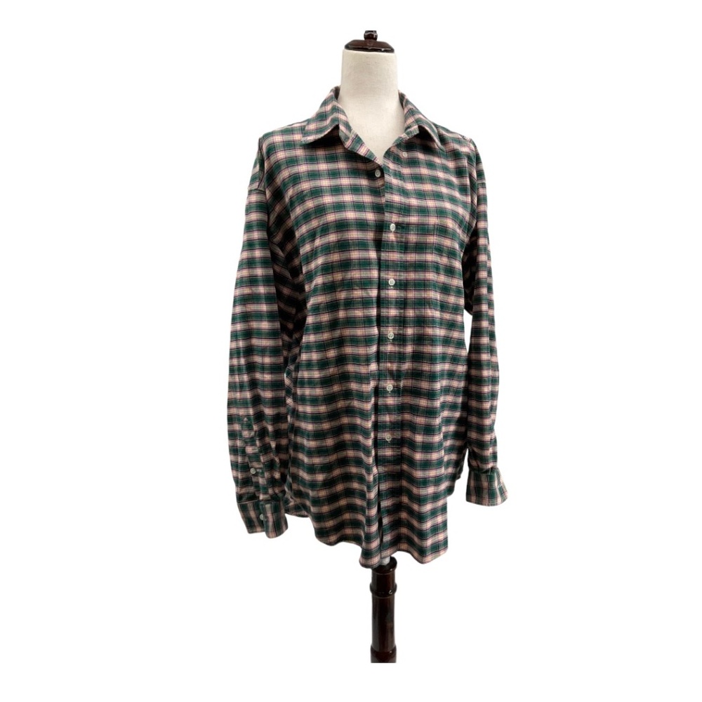Ralph Lauren Cotton Button Down Long Sleeve Plaid Brushed Shirt - Picture 11 of 11